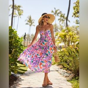 Kenny Flowers The Kona Bandeau Maxi Dress M